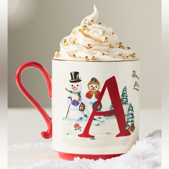 Anthropologie Other - Anthropologie Nathalie Lete Stoneware Holiday Monogram Mug